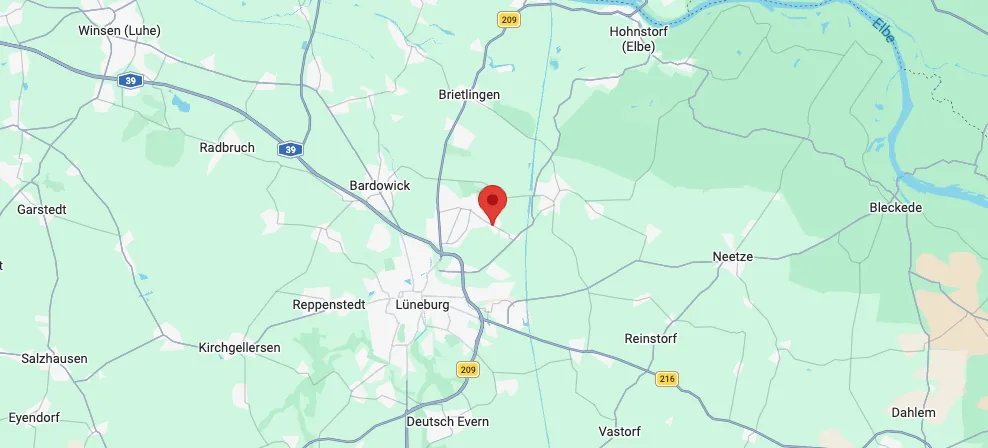 Statische Kartendarstellung der Umgebung von Adendorf bei Lüneburg
